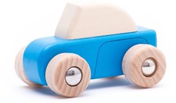 Bajo wooden pullback car blue - sustainable toy car