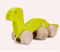 Bajo wooden pull-along toy Worm - Green - sustainable toy