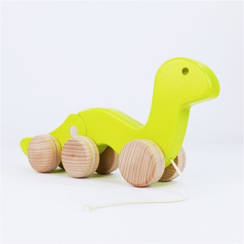Bajo wooden pull-along toy Worm - Green - sustainable toy-2