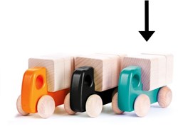 Bajo wooden truck with blocks - educational toy, light blue