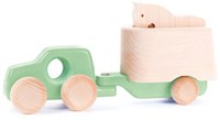 Bajo wooden toy car 4x4 with trailer and horse - Mint color
