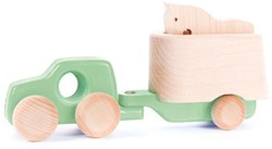 Bajo wooden toy car 4x4 with trailer and horse - Mint color
