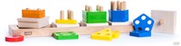 Bajo wooden pyramid stacking board with colorful figures toy-2