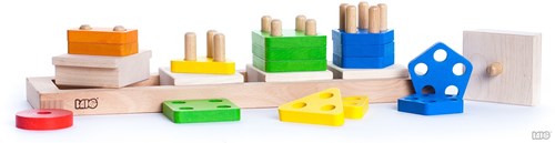 Bajo wooden pyramid stacking board with colorful figures toy-2