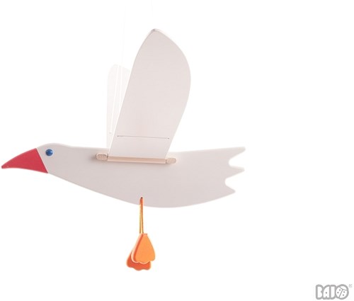 Bajo wooden toy airplane Seagull Mewa white multi colour