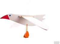 Bajo wooden toy airplane Seagull Mewa white multi colour-3