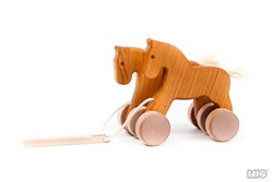 Bajo wooden toy horses - Double Horses pull-along figure 21720