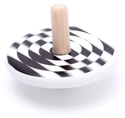 Bajo wooden spinning top - classic black and white toy for kids