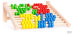 Bajo wooden abacus colored - educational toy with 100 beads