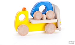 Bajo wooden car transporter with car - toy vehicle for children