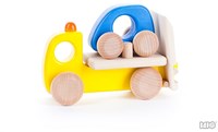 Bajo wooden car transporter with car - toy vehicle for children-3