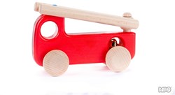 Bajo wooden fire engine with alarm bell - toy car 15 cm