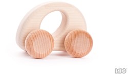 Bajo Wooden Car Oval - Natural wooden toy car for kids