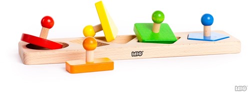 Bajo wooden shape puzzle educational toy - 5 piece shapes set-2