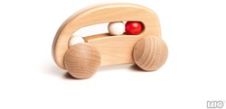 Bajo wooden car with beads - sustainable toy for children