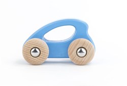 Bajo wooden eco car - sustainable toy light blue