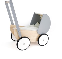 Bajo Wooden doll carriage - Grey