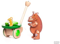 Bajo wooden toy Gruffalo and Mouse push along toy multicolor