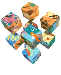 Bajo wooden block puzzle Reef & Desert 2-in-1 educational toy