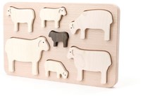 Bajo wooden shape puzzle sheep - educational toy 7 pieces-2