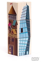Bajo wooden block puzzle 4 towers - educational toy blocks