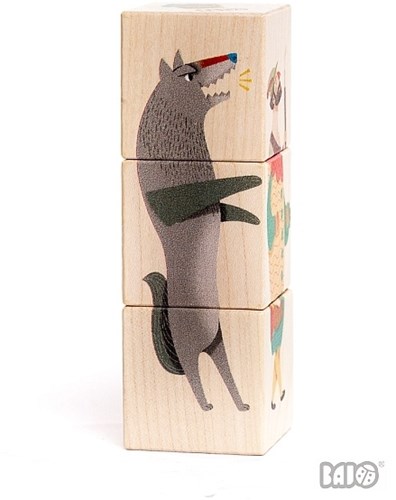 Bajo wooden block puzzle Little Red Riding Hood - educational toy 12 blocks