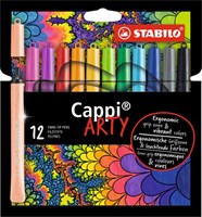 Stabilo felt-tip pen Cappi ARTY case with 12 colours and cap ring