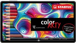 Stabilo ARTY colored pencils set - 12 colors in metal case