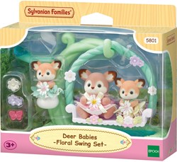 Sylvanian Families baby deer playset flower swing 3 figures