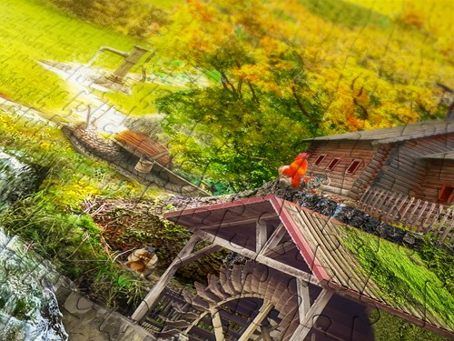 Enjoy Puzzle jigsaw Magic Creek Cabin - 1000 pieces adults-2