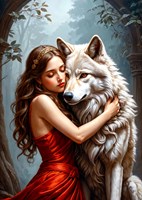 Enjoy Puzzle jigsaw puzzle Lady and the Wolf 1000 pieces animals-2