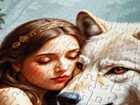 Enjoy Puzzle jigsaw puzzle Lady and the Wolf 1000 pieces animals-3