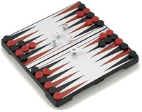 HOT Games backgammon magnetic black plastic travel game 24x12x4cm