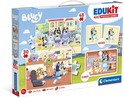 Clementoni - Educational game Bluey 4 in 1 - Puzzle and memory set