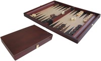HOT Games Backgammon case of brown wood 35x23 cm with stones from HOT