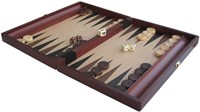 HOT Games Backgammon case of brown wood 35x23 cm with stones from HOT-2