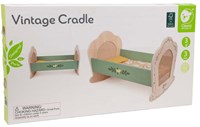 Classic World wooden doll cradle vintage flowers FSC toy
