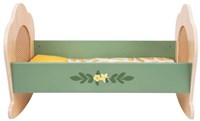 Classic World wooden doll cradle vintage flowers FSC toy-3
