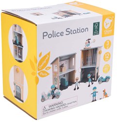 Classic World wooden police station playset for children