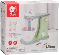 Classic World wooden toy mixer - kitchen accessory green 4-piece-2