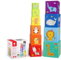 Classic World stacking blocks educational toy numbers animals 10-piece-2