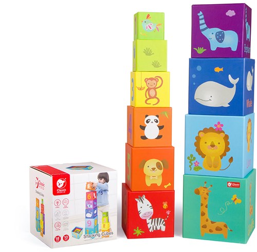 Classic World stacking blocks educational toy numbers animals 10-piece-2