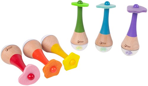 Classic World wooden maracas rainbow - musical toy for children-2