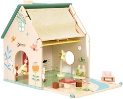 Classic World wooden dollhouse - dollhouse with garden and accessories