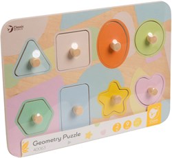 Classic World Houten Noppelpuzzel Vormen, 8st.