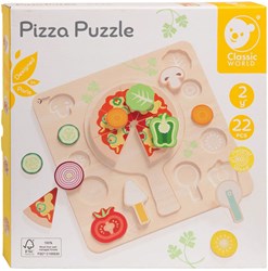 Classic World wooden toy shape puzzle pizza 22 pieces educational