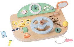 Classic World wooden toy steering wheel with accessories for kids