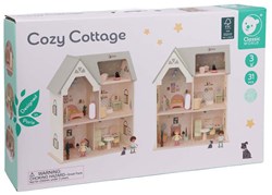 Classic World wooden dollhouse cottage with furniture and accessories