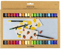 Creativ Company double-sided textile markers - 20 basic colours set