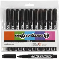 Creativ Company black markers - 12 pieces - felt tip 5 mm